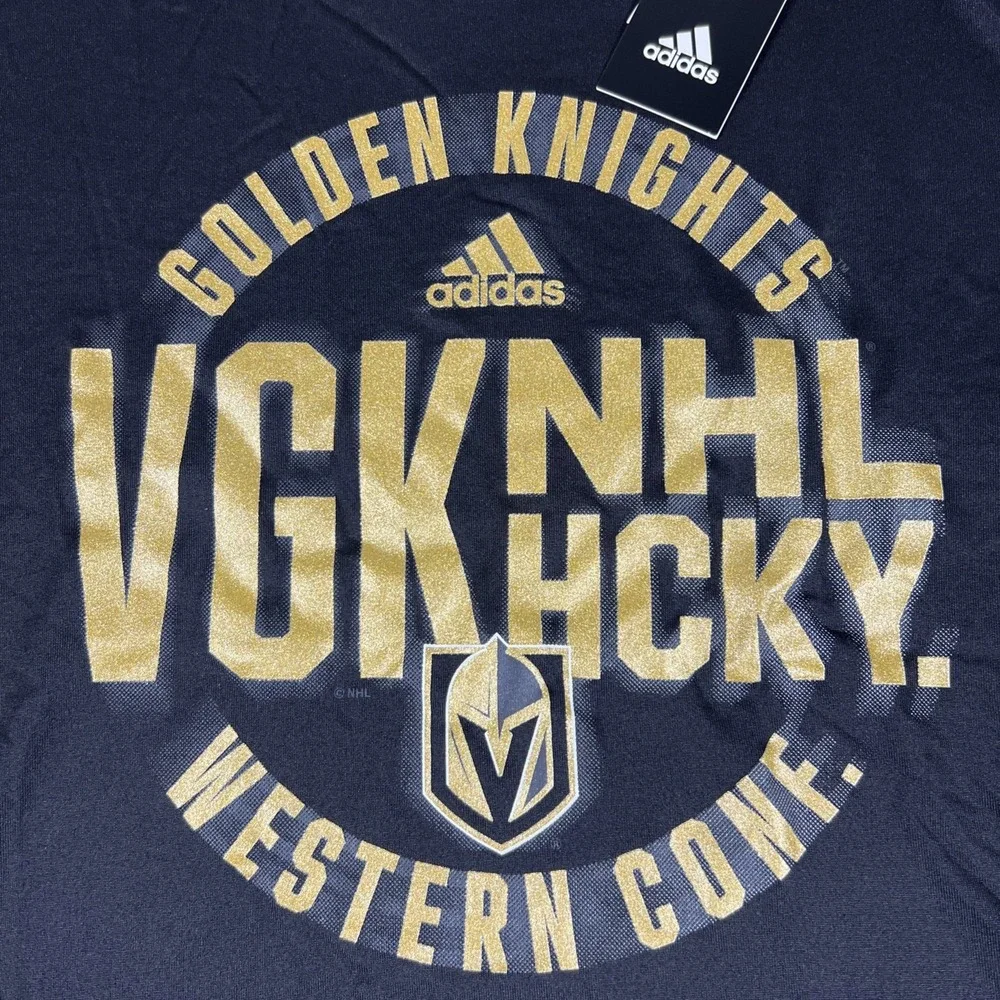 Adidas Vegas Golden‎ Knights NHL Long Sleeve Creator Tee Black Gold Mens Medium